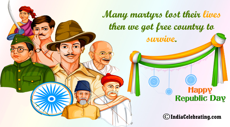 Many martyrs lost their lives then we got free country to survive.